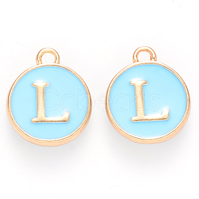 Golden Plated Alloy Enamel Charms X-ENAM-S118-04L-1