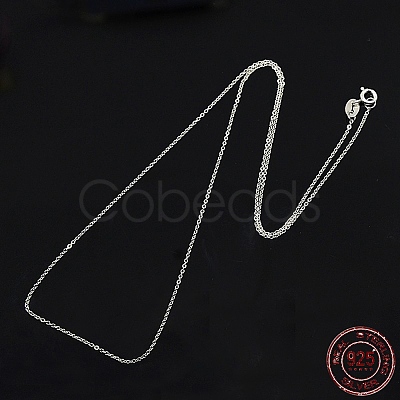 Anti-Tarnish Rhodium Plated Sterling Silver Necklaces X-STER-M034-32A-1