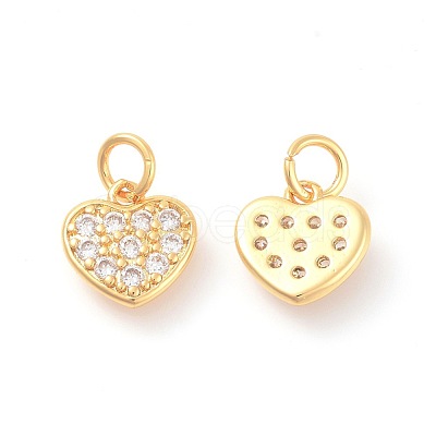 Brass Micro Pave Cubic Zirconia Charms ZIRC-F106-07G-1