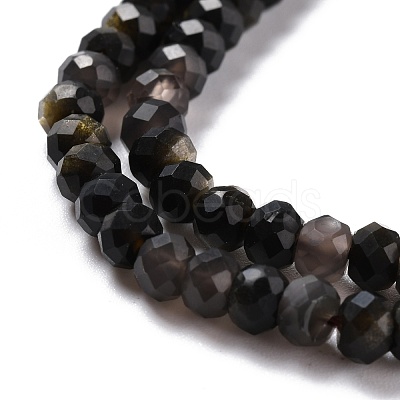 Natural Golden Sheen Obsidian Beads Strands G-K312-11B-1