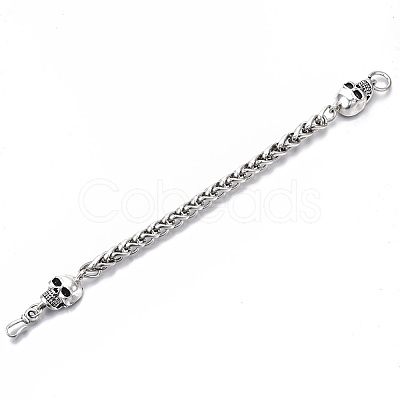 Men's Alloy Wheat Chain Bracelets X-BJEW-T014-05AS-1