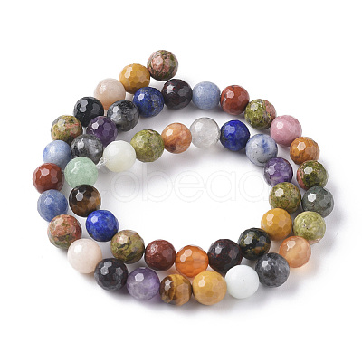 Natural Mixed Gemstone Beads Strands G-F668-28-8mm-1