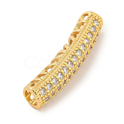 Brass Micro Pave Clear Cubic Zirconia Beads KK-G493-12G-01-1