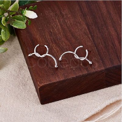 Anti-Tarnish Rhodium Plated 925 Sterling Silver Twist Knot Stud Earrings for Women JE1081A-1