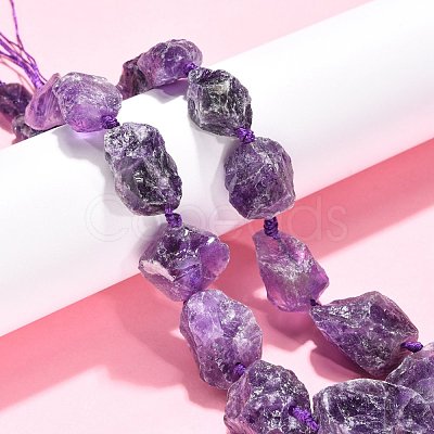 Natural Amethyst Beads Strands G-G486-01-1