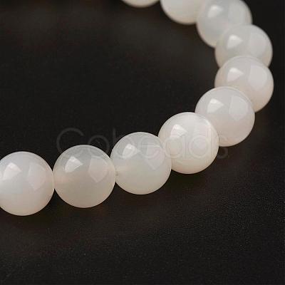 Natural White Moonstone Stretch Bracelets BJEW-JB02663-01-1