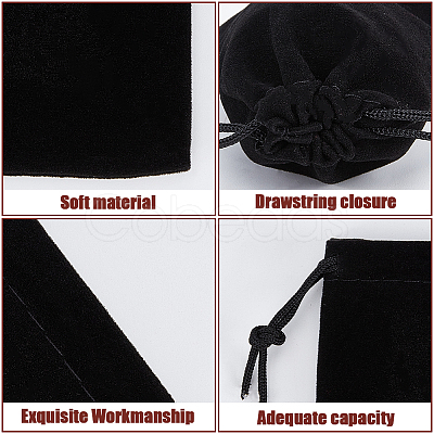 CREATCABIN Rectangle Velvet Drawstring Pouches TP-CN0001-03A-02-1