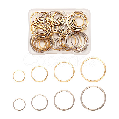 Craftdady 64Pcs 8 Styles 304 Stainless Steel Linking Ring STAS-CD0001-19-1