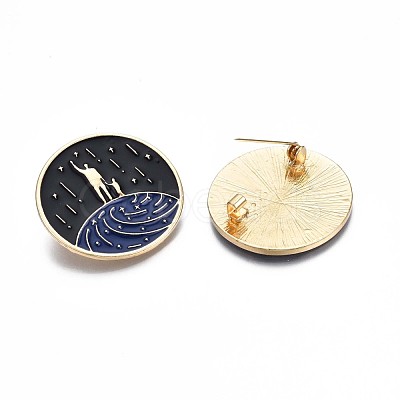 Flat Round with Human Enamel Pin JEWB-N007-077-1