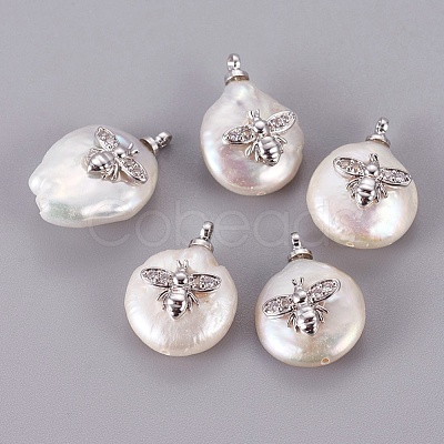 Natural Cultured Freshwater Pearl Pendants X-PEAR-F008-37P-1