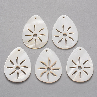 Natural Freshwater Shell Pendants SHEL-R021-10-1