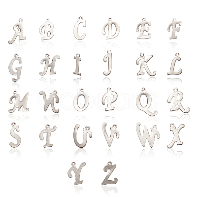 304 Stainless Steel Letter Pendants STAS-CJ0001-42-1