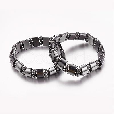 Valentine Day Gifts for Husband Stretchy Magnetic Synthetic Hematite Bracelet IMB005-1