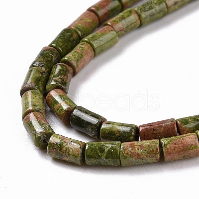 Natural Unakite Beads Strands G-G990-C11-1