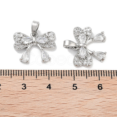 Rack Plating Brass Pave Cubic Zirconia Pendants KK-C051-47P-1