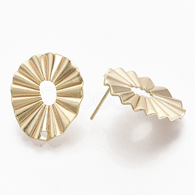 Brass Stud Earring Findings X-KK-T056-15G-NF-1