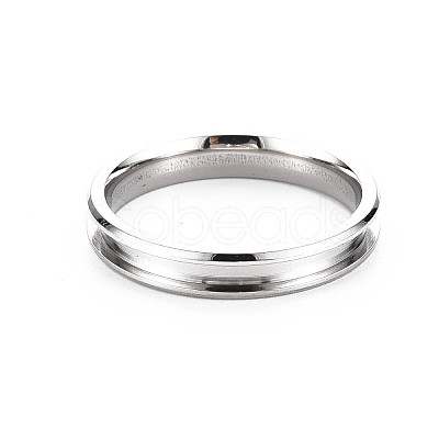 304 Stainless Steel Grooved Finger Ring Settings STAS-WH0039-01D-P-1