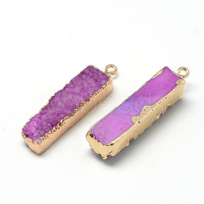 Natural Druzy Agate Pendants G-Q499-M-1