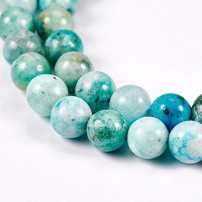 Natural Gemstone Hemimorphite Round Beads Strands G-L145-6mm-01-1