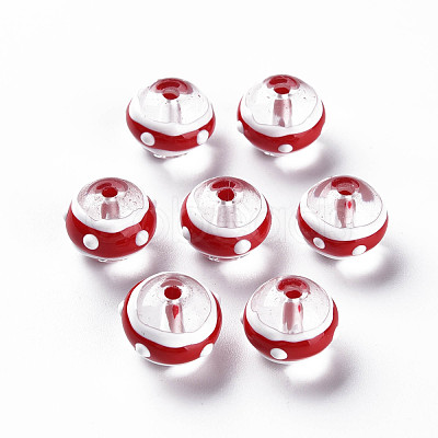 Transparent Glass Enamel Beads GLAA-N049-007-1