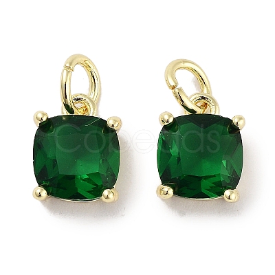 Brass Micro Pave Cubic Zirconia Charms KK-C051-15G-03-1