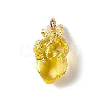 Transparent Resin Pendants RESI-E028-01G-07-1