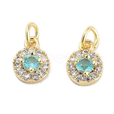 Brass Micro Pave Cubic Zirconia Charms KK-C051-12G-03-1