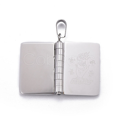 Non-Tarnish 304 Stainless Steel Book Pendants for Teachers' Day STAS-P235-10P-1