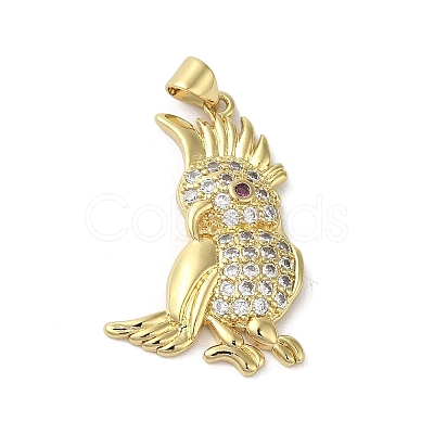 Rack Plating Brass Micro Pave Cubic Zirconia Pendants KK-C052-11G-1