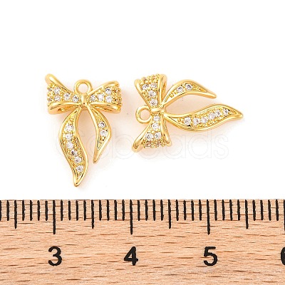 Brass Micro Pave Clear Cubic Zirconia Pendants KK-U017-02G-1