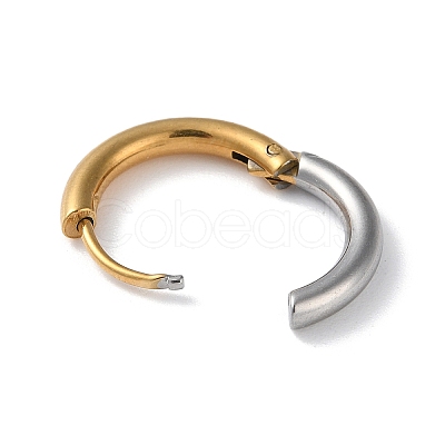 Two Tone 304 Stainless Steel Huggie Hoop Earrings EJEW-P250-01B-1