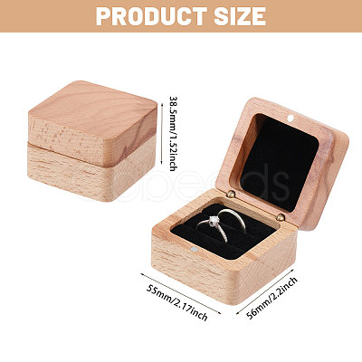 Wooden Jewelry Storage Magnetic Gift Case CON-WH0095-79A-1