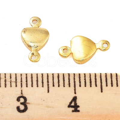 Rack Plating Brass Heart Links Connector Charms KK-S379-27G-1