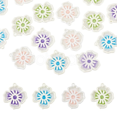 20Pcs 4 Colors Spray Painted Alloy Enamel Pendants FIND-SZ0005-76-1