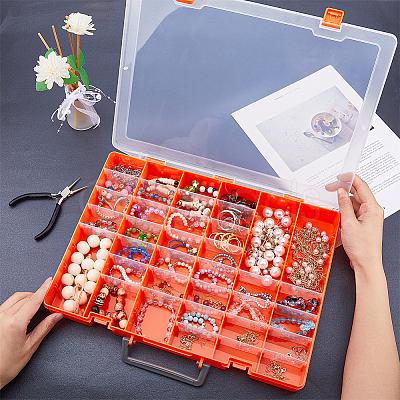 48 Grids Transparent Polypropylene(PP) Storage Box Organizer CON-WH0089-60B-1