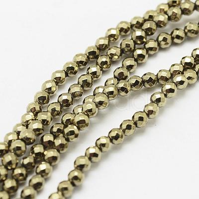 Round Non-magnetic Synthetic Hematite Beads Strands G-D617-2mm-27-1