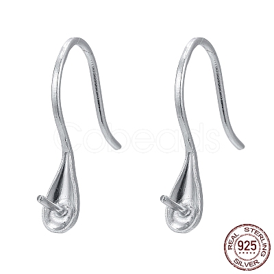 Anti-Tarnish Rhodium Plated Sterling Silver Earring Hooks X-STER-E041-14P-1