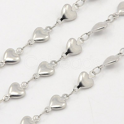 Tarnish Resistant 304 Stainless Steel Heart Chains CHS-K001-53-5.5mm-1