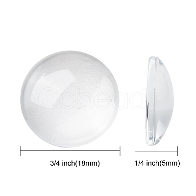 Transparent Glass Cabochons X-GGLA-R026-18mm-1