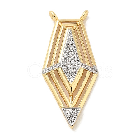 Brass Micro Pave Cubic Zirconia Pendants KK-B124-10GP-1