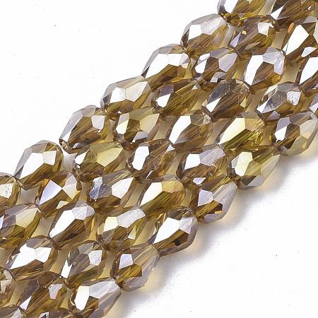 Electroplate Glass Beads Strands EGLA-T013-05N-1