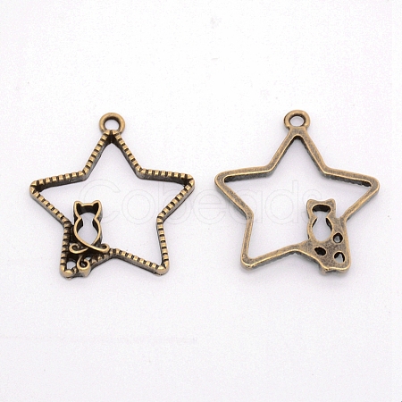 Alloy Open Back Bezel Pendants PALLOY-WH0072-88AB-RS-1