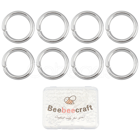 Beebeecraft Rack Plating Brass Jump Rings KK-BBC0002-28S-1