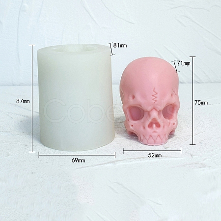 Halloween Skull DIY Food Grade Silicone Candle Molds PW-WG53501-01-1