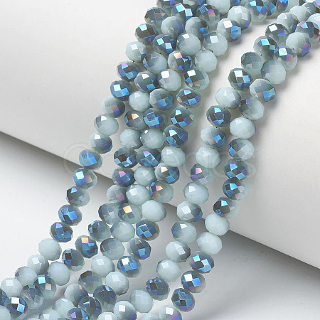 Electroplate Opaque Solid Color Glass Beads Strands EGLA-A034-P4mm-I05-1