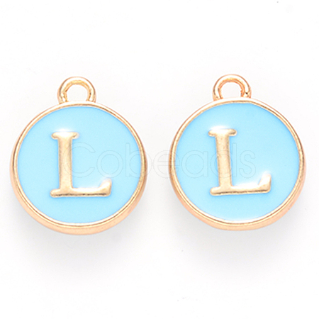 Golden Plated Alloy Enamel Charms X-ENAM-S118-04L-1