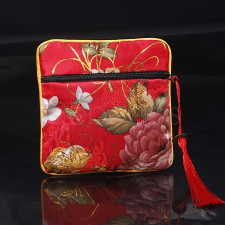 Square Chinese Style Cloth Tassel Bags PW-WG62144-14-1