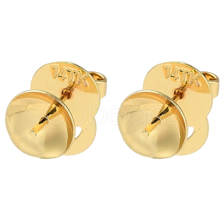 Rack Plating Brass Stud Earring Findings KK-M269-24G-1