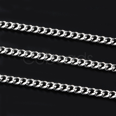 201 Stainless Steel Cuban Link Chains CHS-L020-008P-1