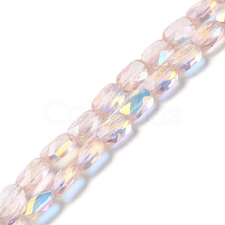 Transparent Electroplate Glass Beads Strands X-GLAA-Q099-G01-07-1